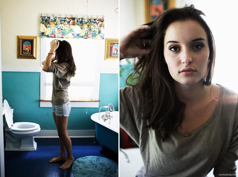Woman in bathroom