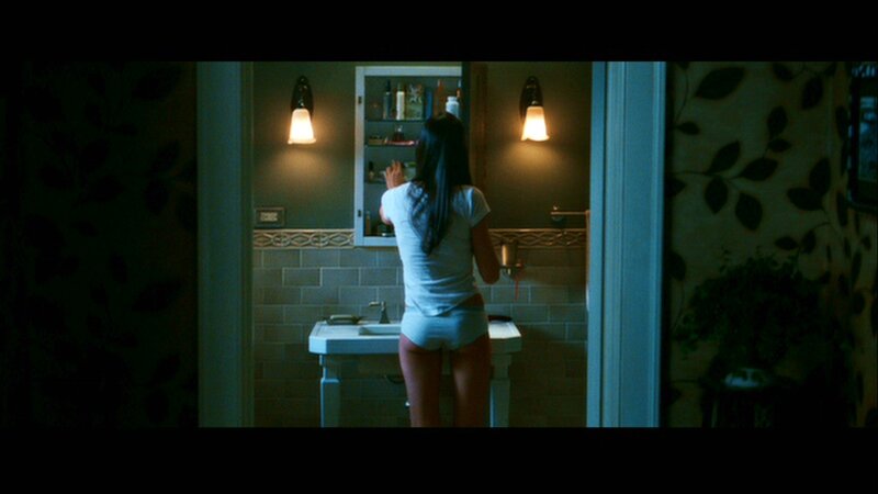 Woman in Bathroom — Blue, Dark