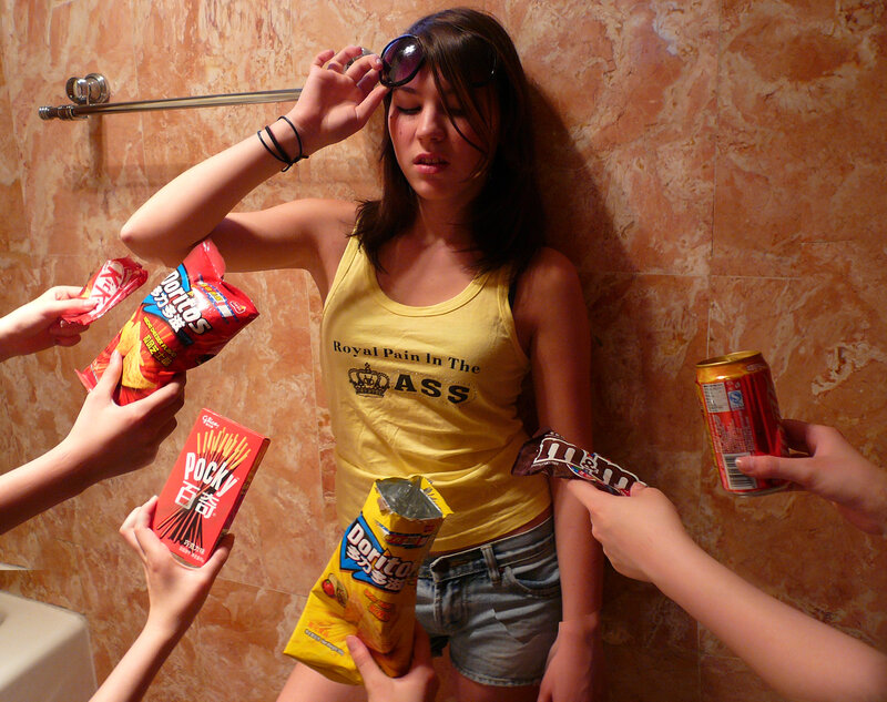 Woman in Bathroom — Yellow