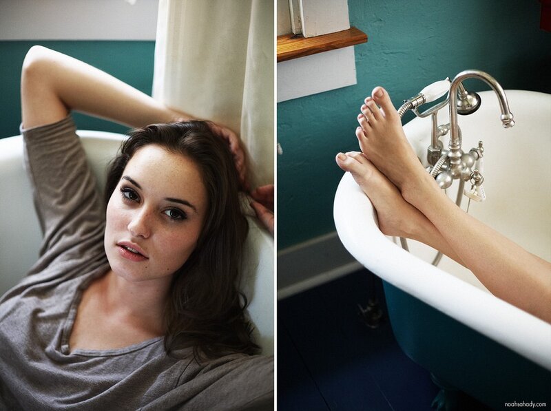 woman in bathtub portrait