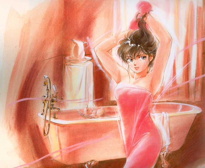 Woman in Bathtub — Red, Calm, Manga