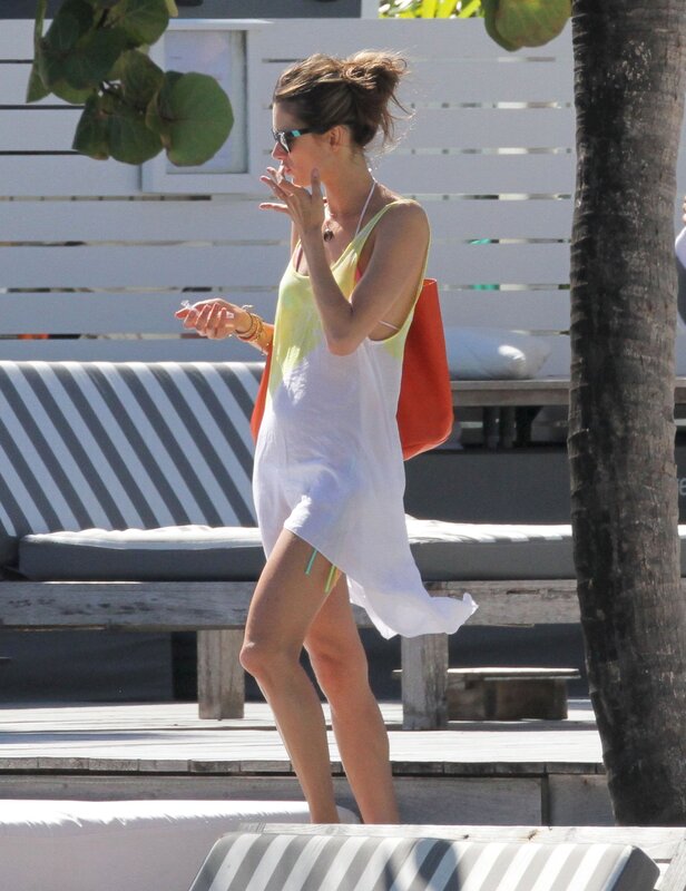 Woman in beachwear walking