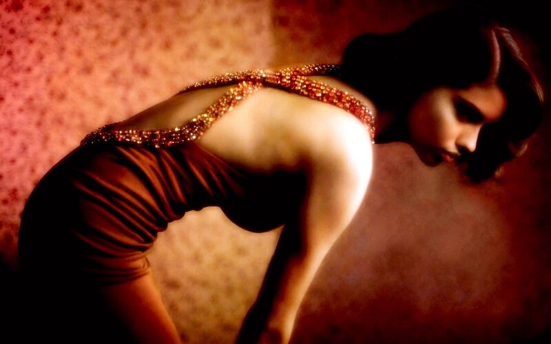 woman in beaded dress