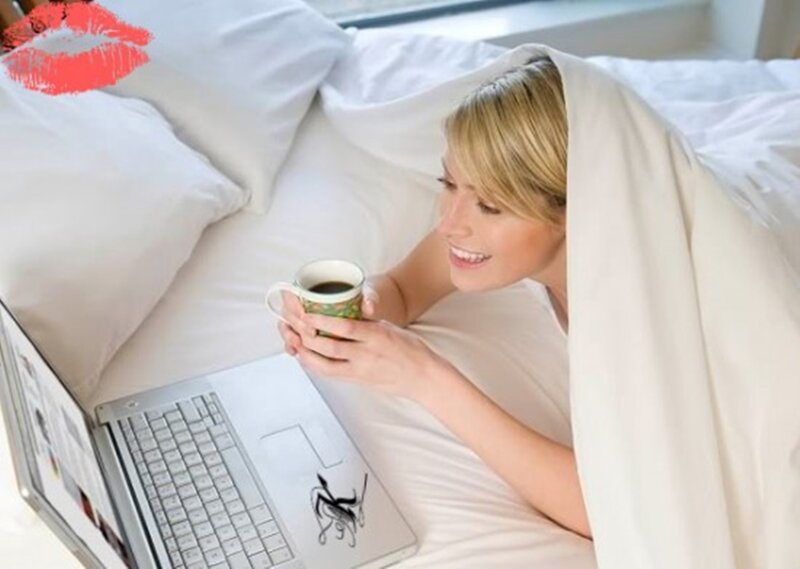 Woman in Bed with Laptop