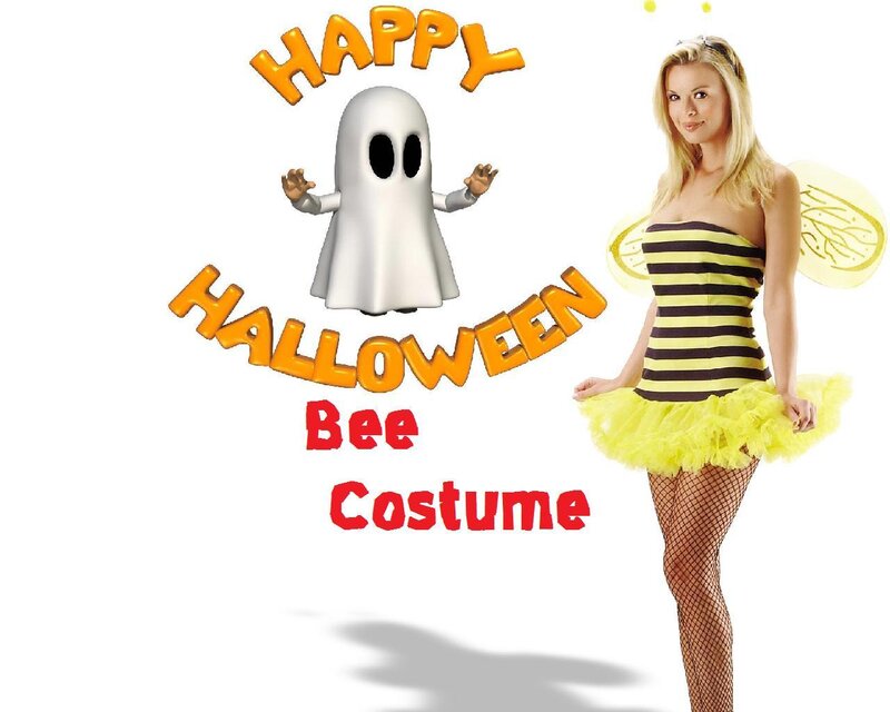 Woman in bee costume
