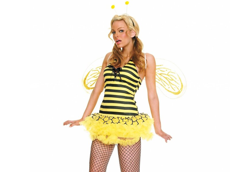 woman in bee costume
