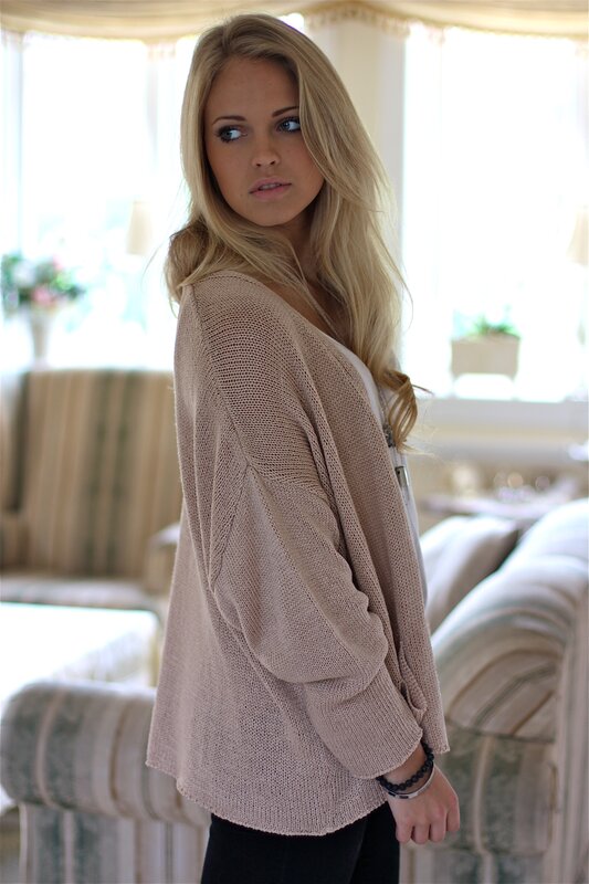 Woman in Beige Cardigan — Calm