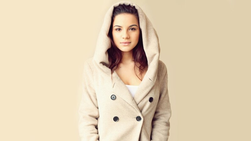 woman in beige coat