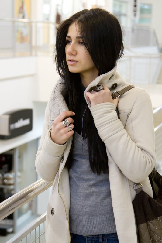 woman in beige coat