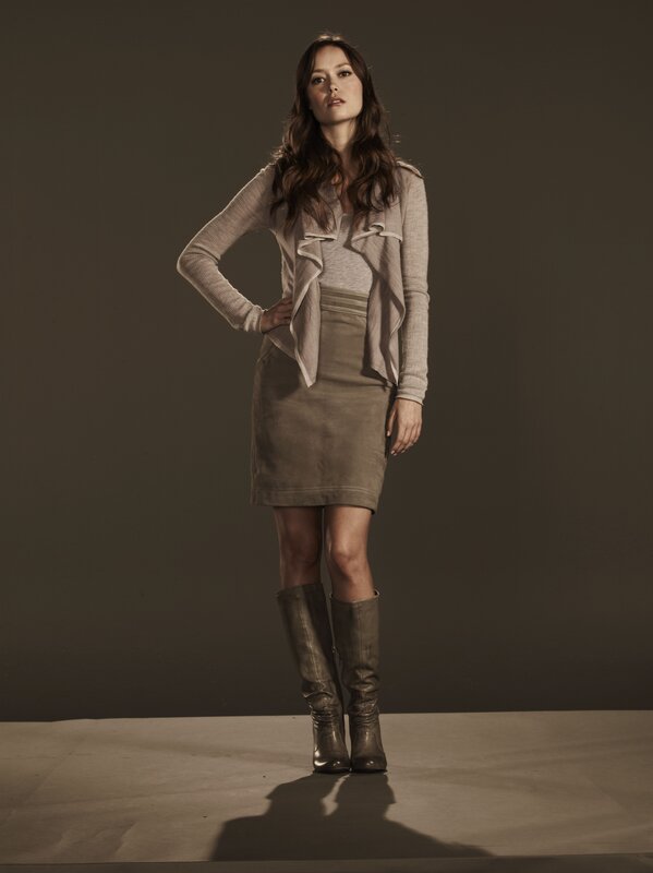 woman in beige outfit