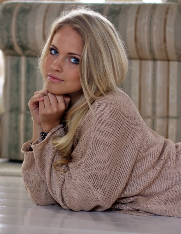 woman in beige sweater