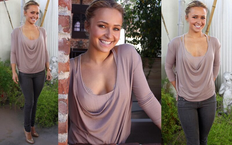 Woman in Beige Top — Happy