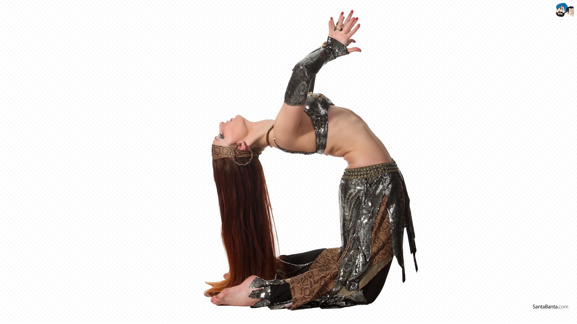 woman in belly dance pose