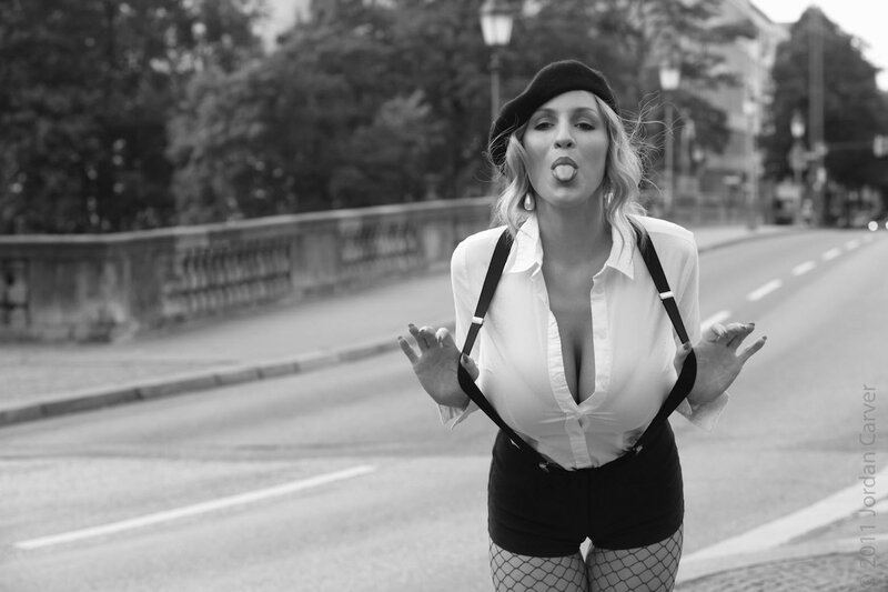 woman in beret on street