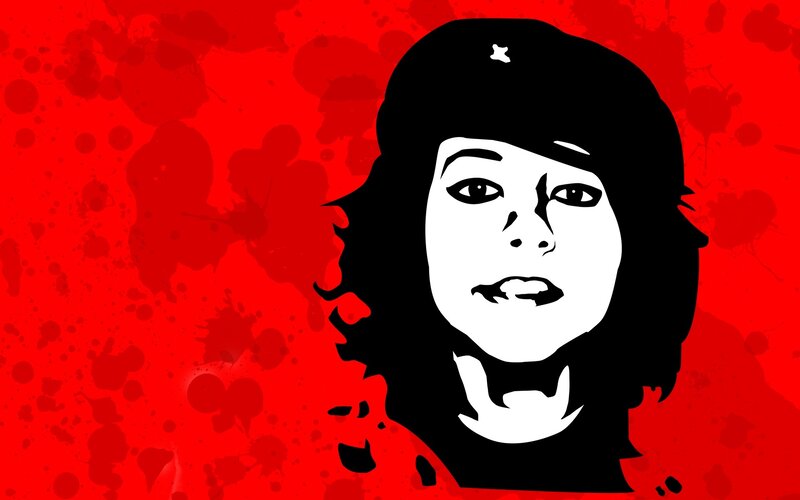 Woman in Beret — Red