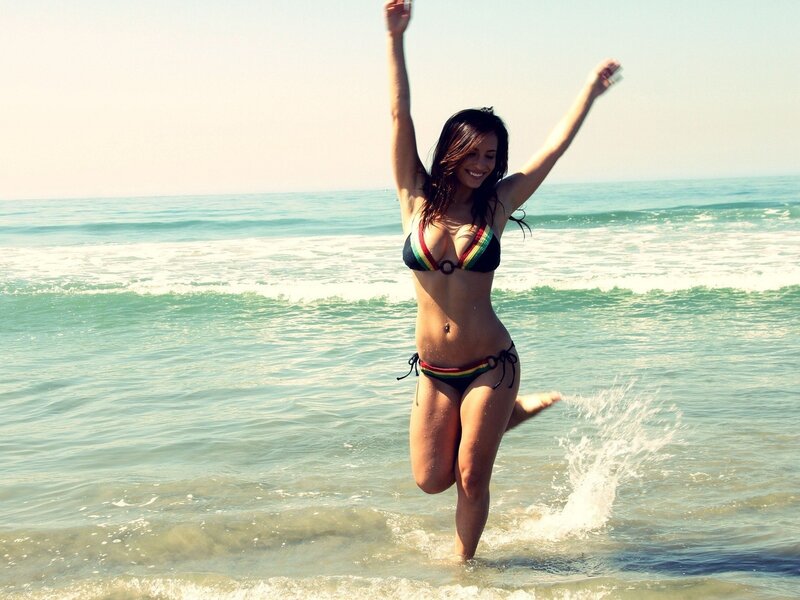 woman in bikini at beach
