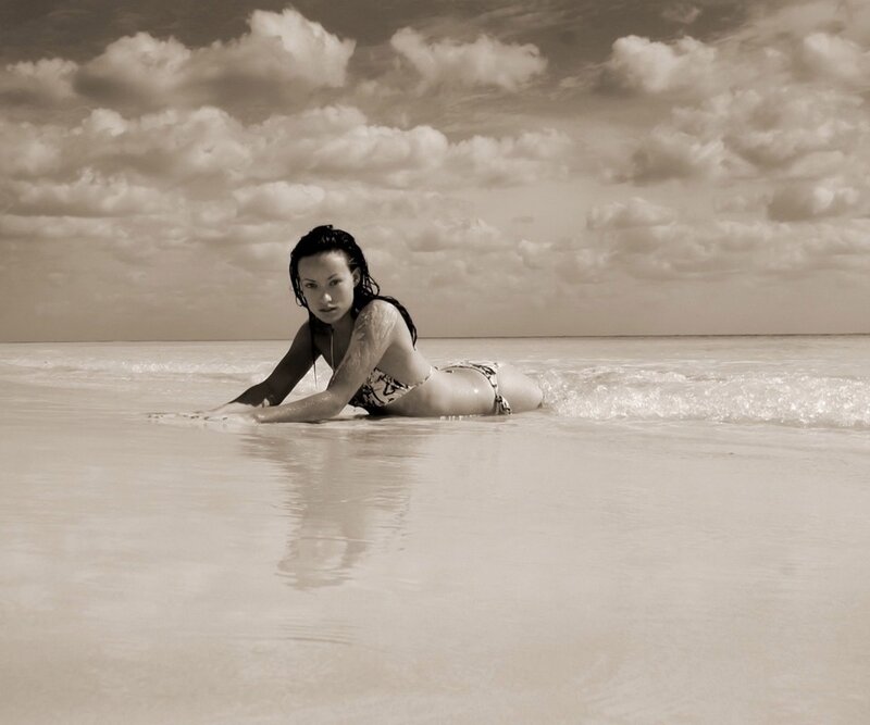woman in bikini at beach