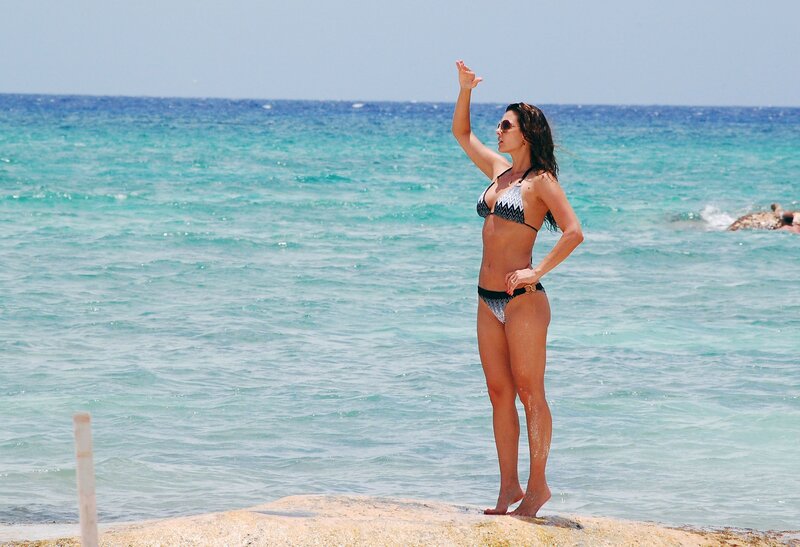 Woman in bikini at beach
