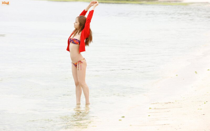 Woman in bikini at beach