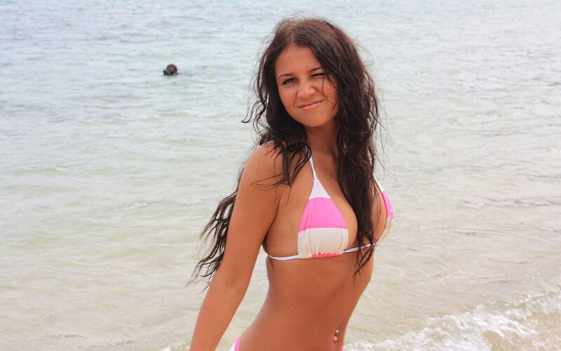 woman in bikini at beach