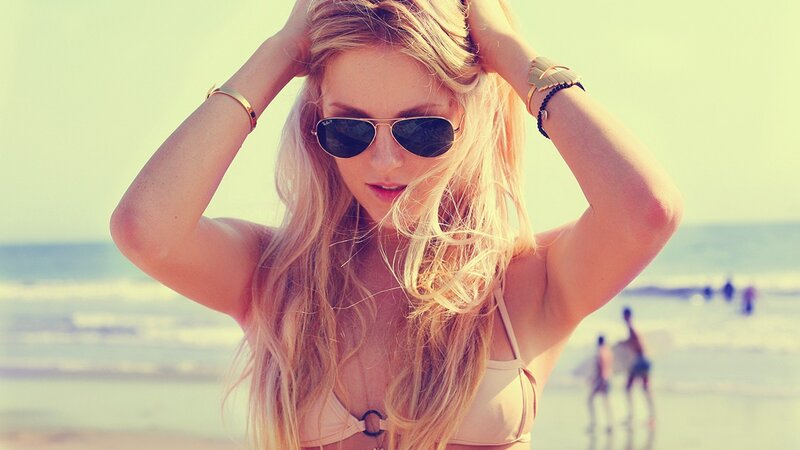 woman in bikini at beach