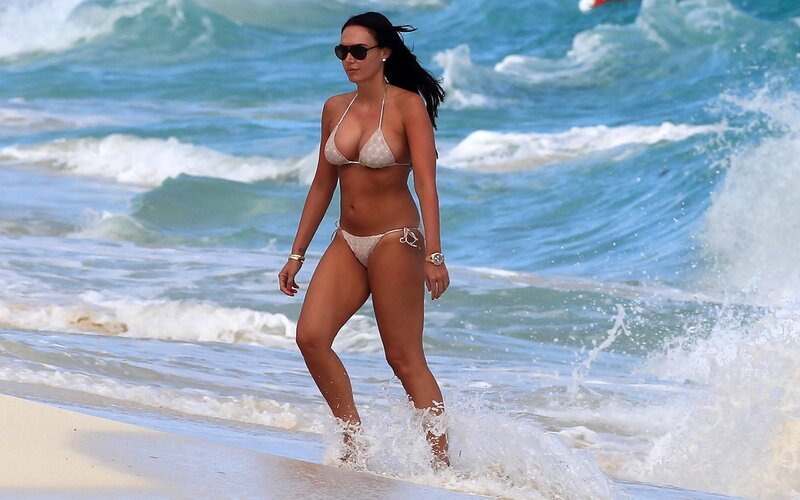 Woman in bikini at beach