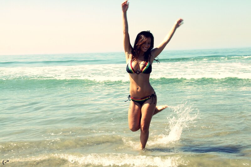 woman in bikini at beach