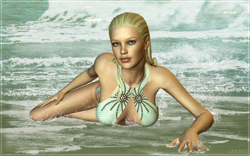 woman in bikini at beach