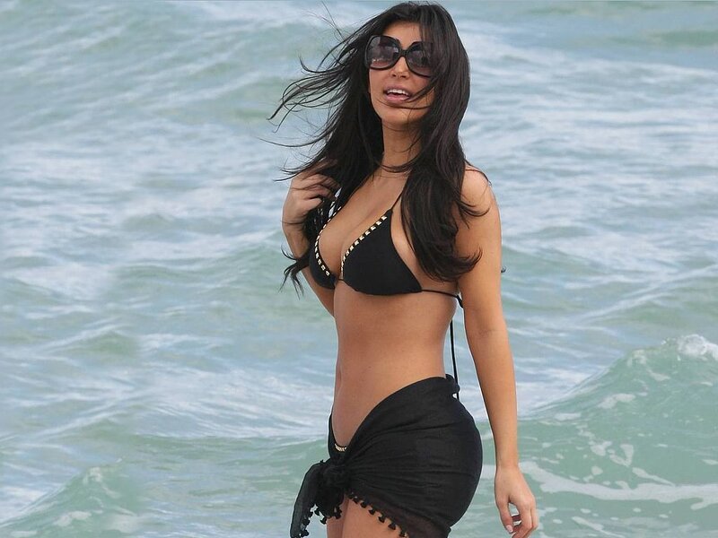 Woman in bikini at beach