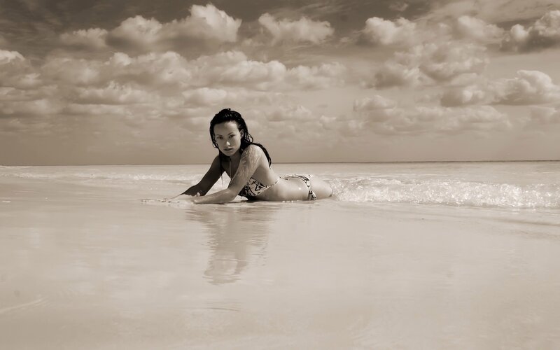 woman in bikini at beach