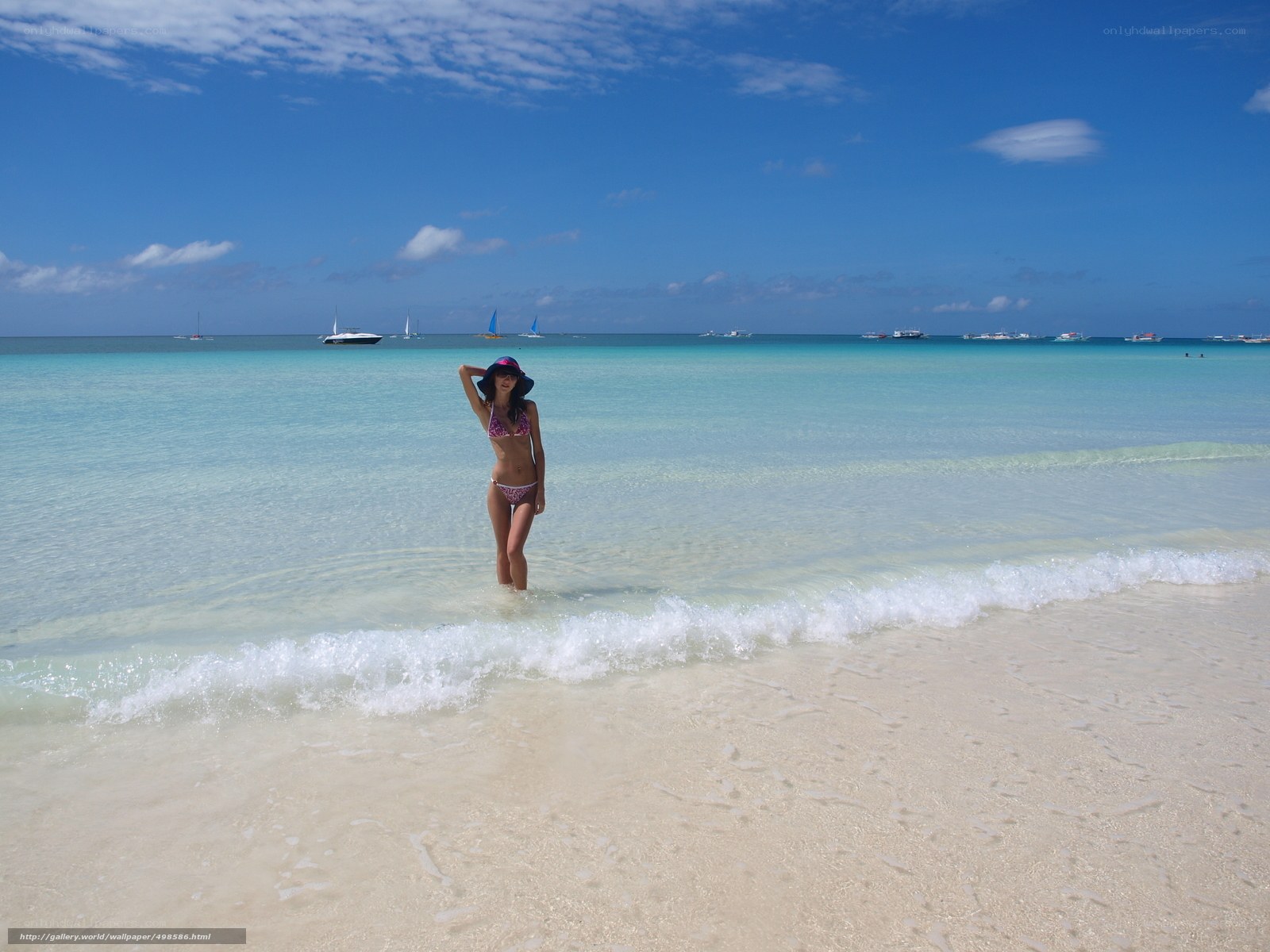 Woman in bikini at beach