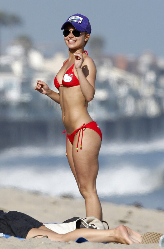 Woman in bikini at beach