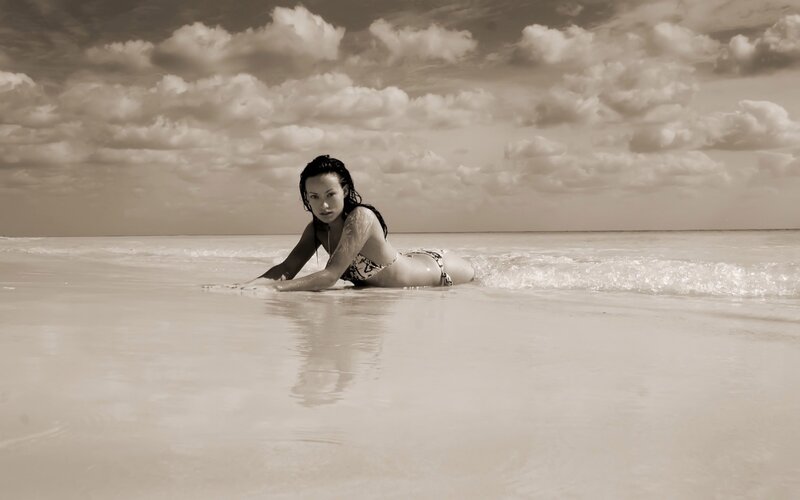 woman in bikini at beach