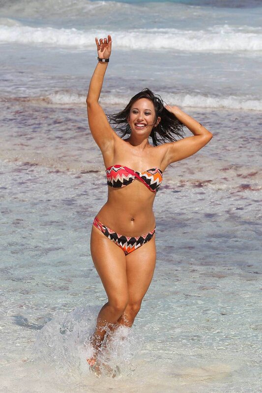 Woman in bikini at beach