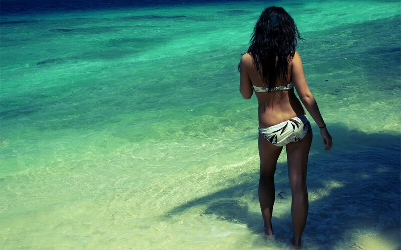 woman in bikini at beach