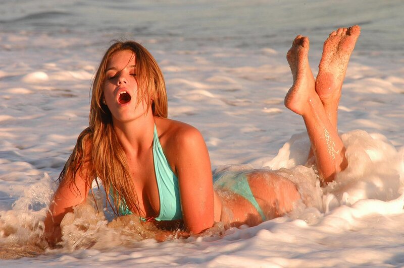 Woman in bikini at beach