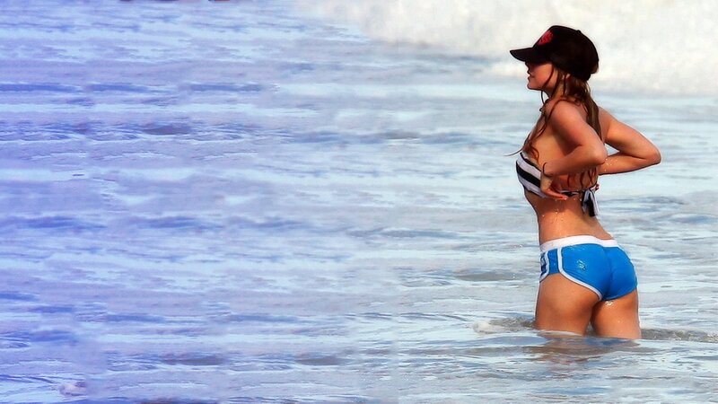 woman in bikini at beach