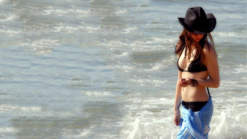 woman in bikini at beach