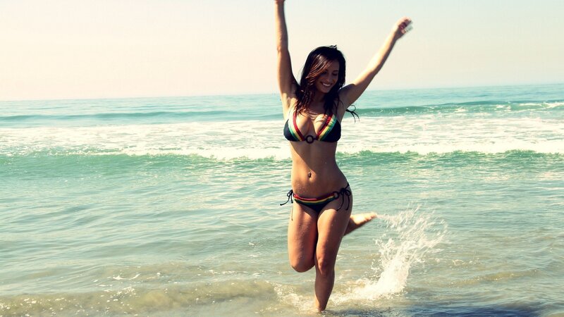 woman in bikini at beach