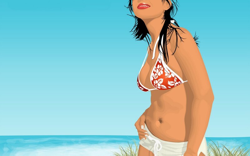 woman in bikini at beach