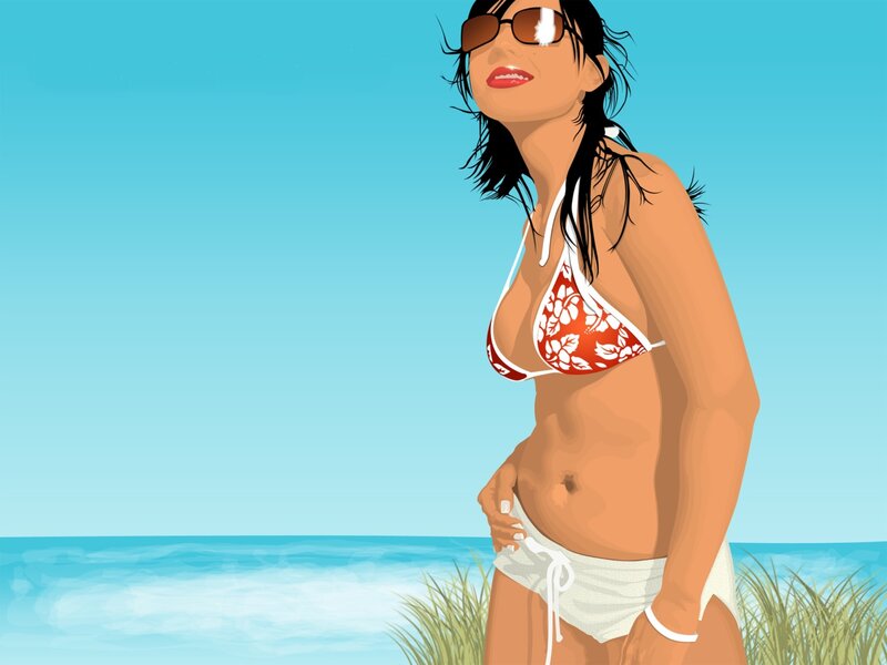 woman in bikini at beach