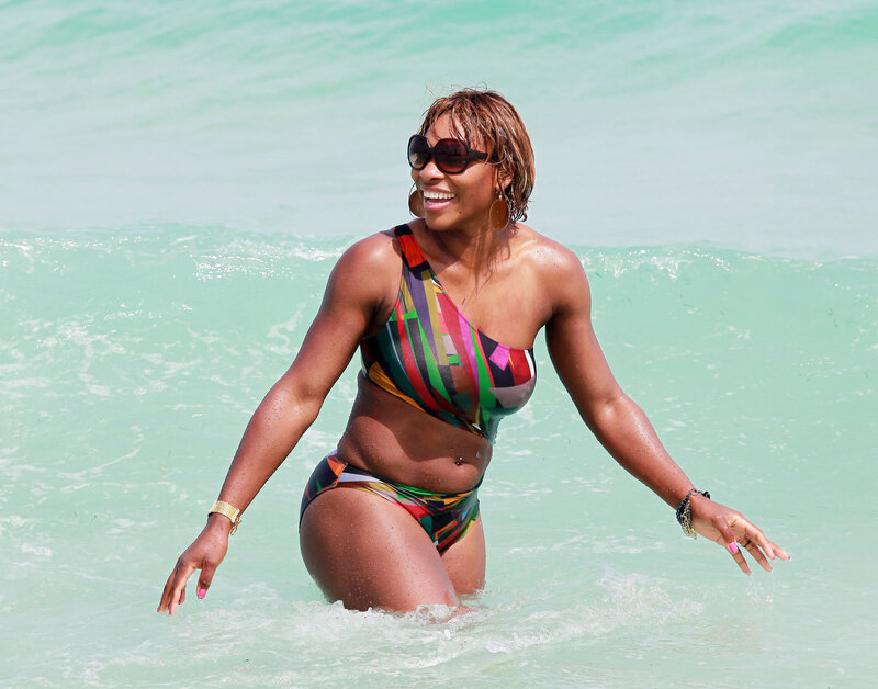 Woman in Bikini at Beach — Green, Relaxed