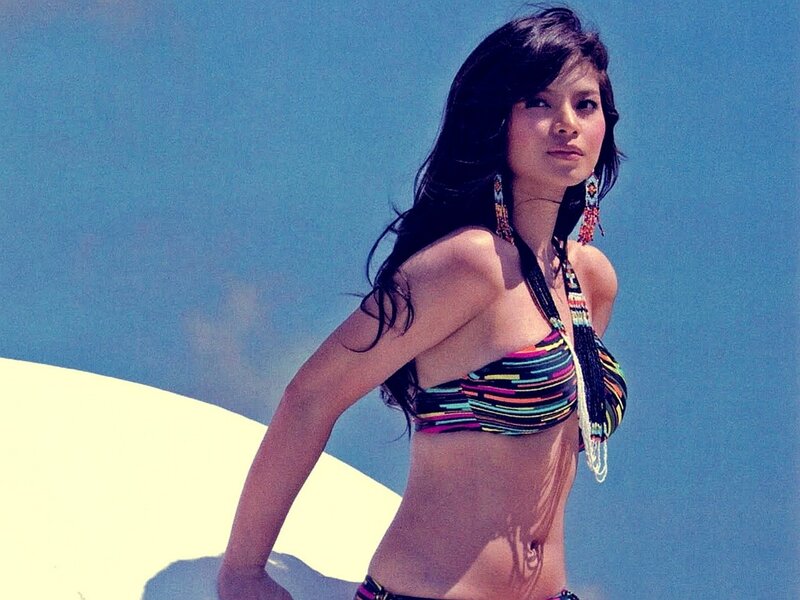 Woman in Bikini — Blue, Bright, Afternoon, Photograph, Beach