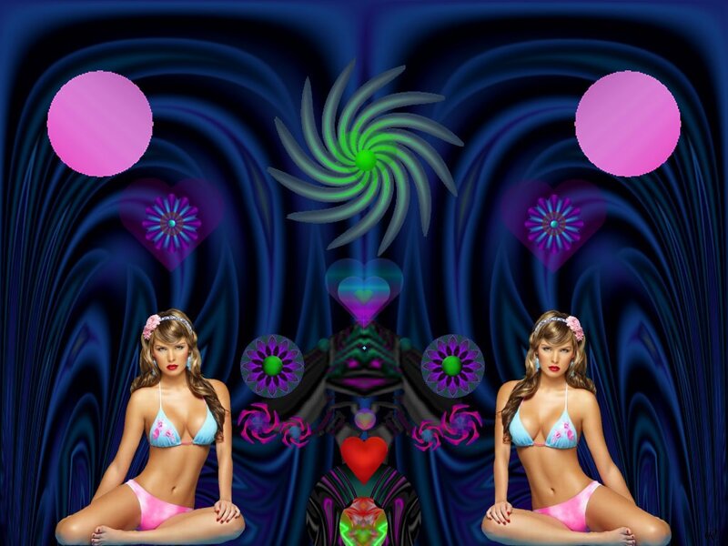 Woman in Bikini — Blue, Psychedelic
