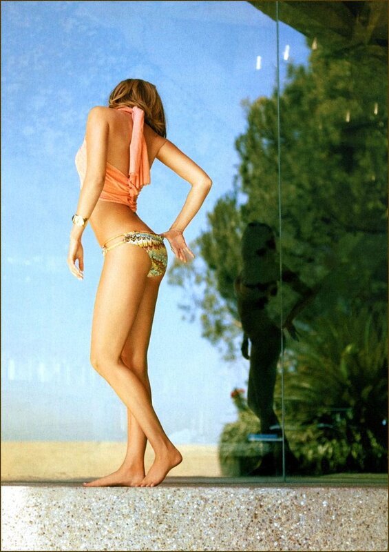 Woman in Bikini — Blue, Serene, Afternoon, Photograph, Mirror