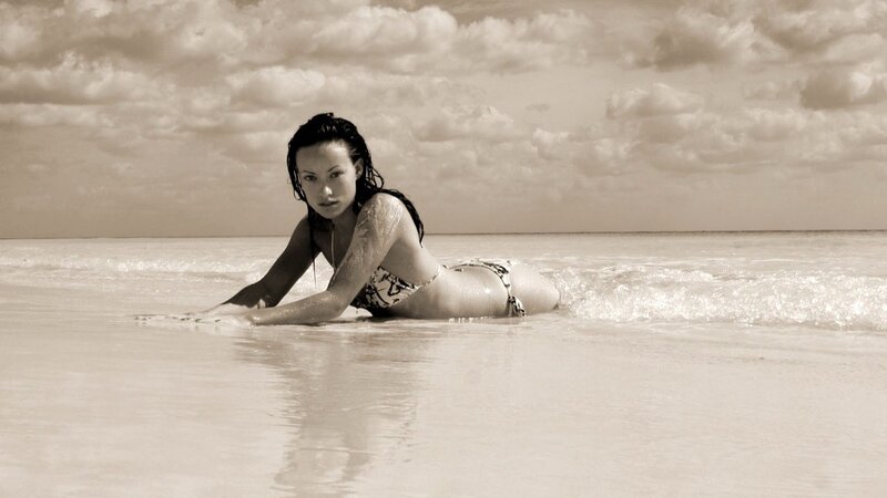 woman in bikini on beach