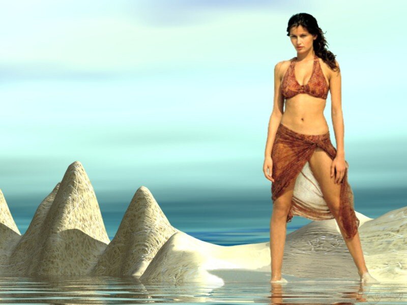 woman in bikini on beach