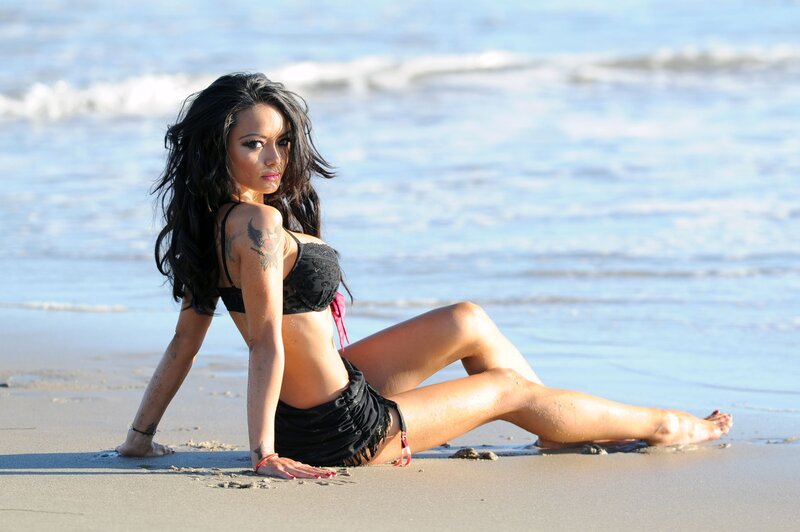 Woman in bikini on beach
