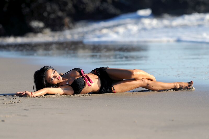 Woman in bikini on beach