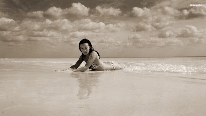 Woman in bikini on beach